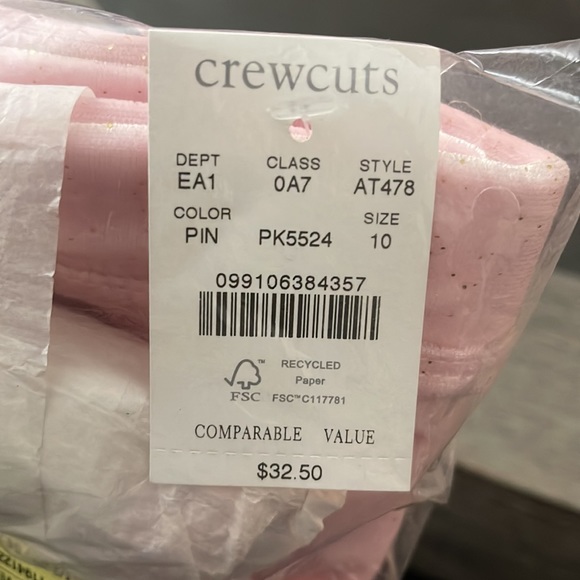 BNWT- Crewcuts Pink Sparkle Leggings- sz 10 - Picture 5 of 5